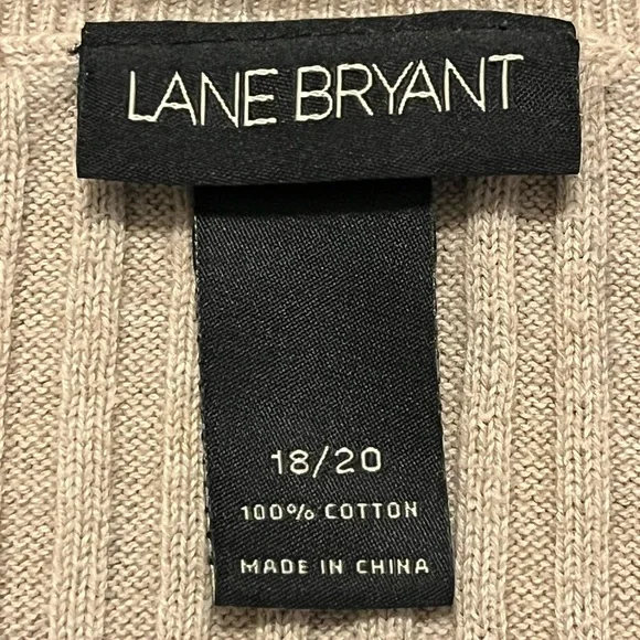 Lane Bryant Beige Quarter Sleeve Knitted Sweater Top - Picture 3 of 3